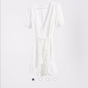White wrap dress